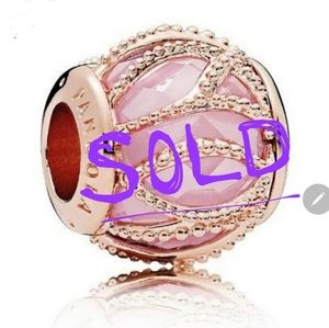 PANDORA Set of two Pink cubic zirconia Intertwining radiance charms. NEW!